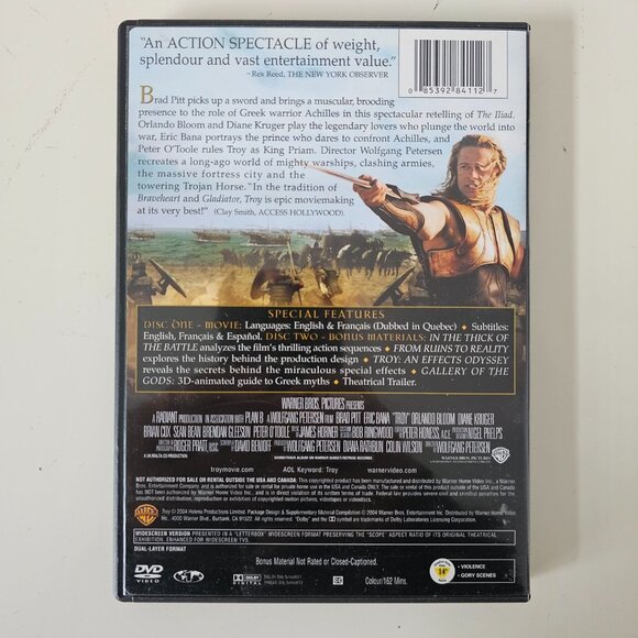 Troy DVD 2004 Widescreen 2 Disc Special - Brad Pitt, Eric Bana, Orlando Bloom - Picture 5 of 5